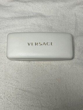 Versace Designer Eyeglass/Sunglass Case Gold Logo Clamshell Hard Case White